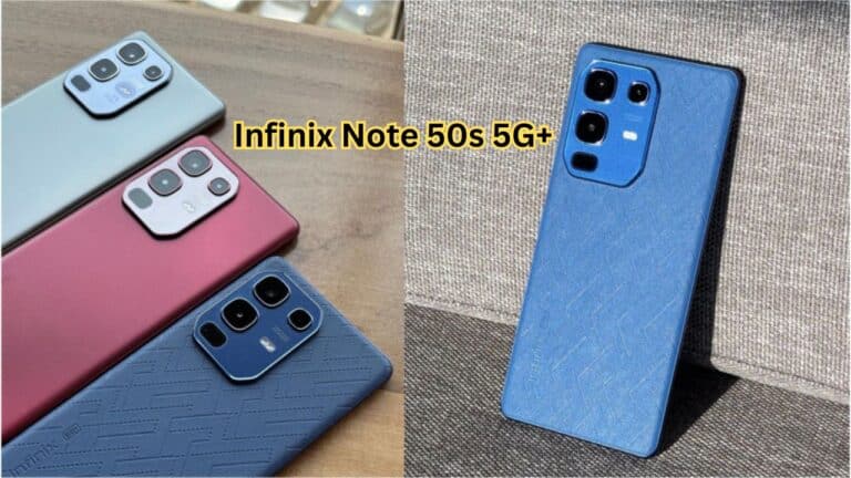 Infinix Note 50s 5G+ smartphone with slim design and 144Hz AMOLED curved display